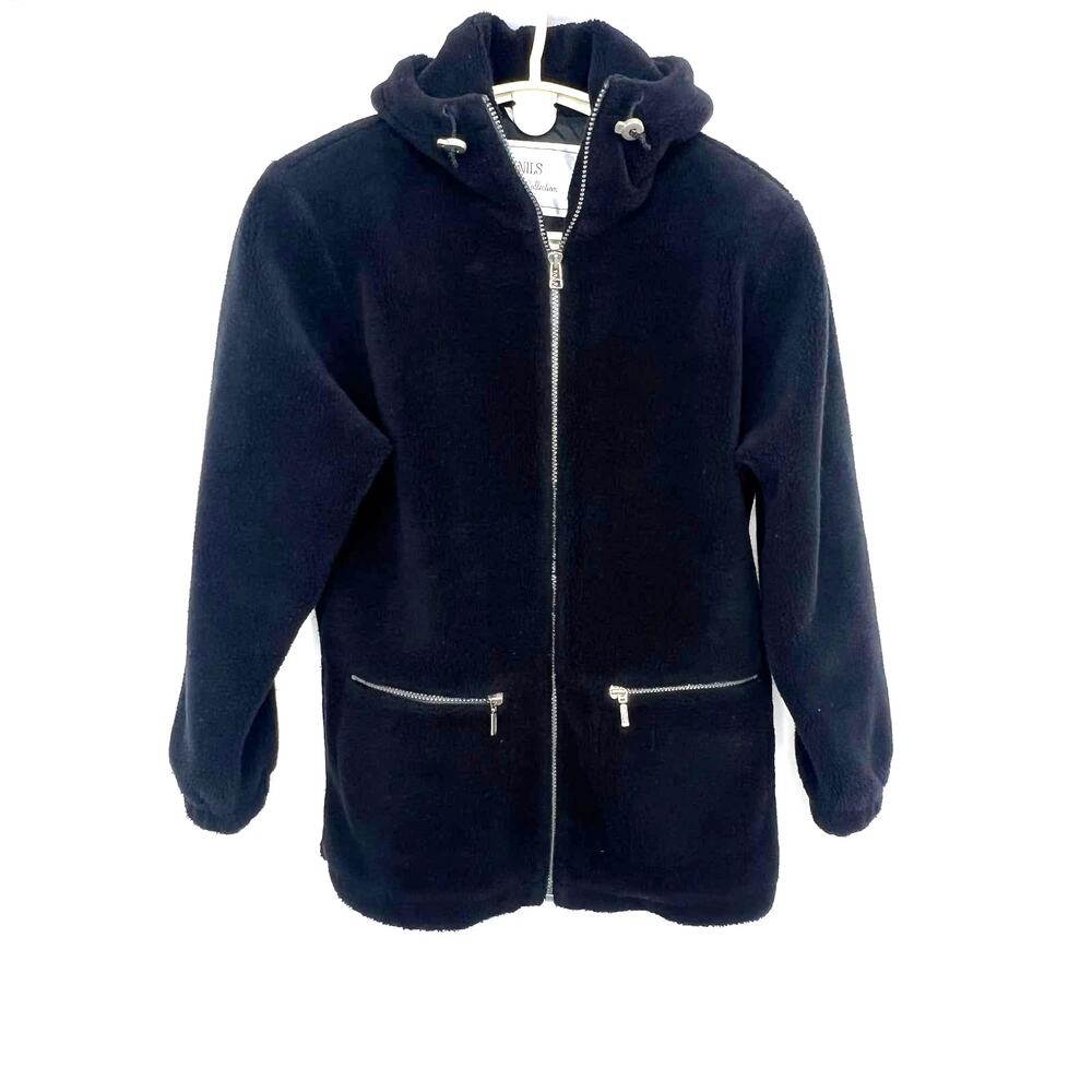 NILS Resort Collection Size Small Black Long Sleeve Zip Up Hooded Fleece Jacket
